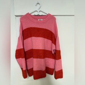 ONLY Sweater with Pink and Red Stripes